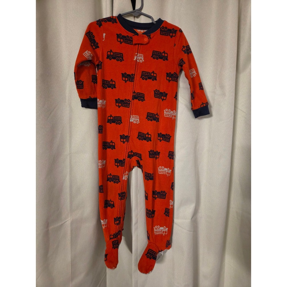 Carters Toddler Boys Red Fire Truck Fleece Footed Pajamas 24M DKS1930